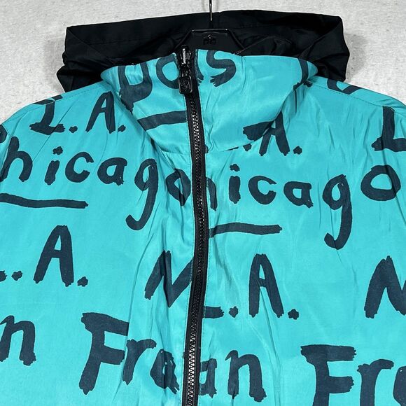 Vintage Mycra Pac Now Raincoat Jacket Adult 1 S/M Green Blck City Reversible - Picture 3 of 11